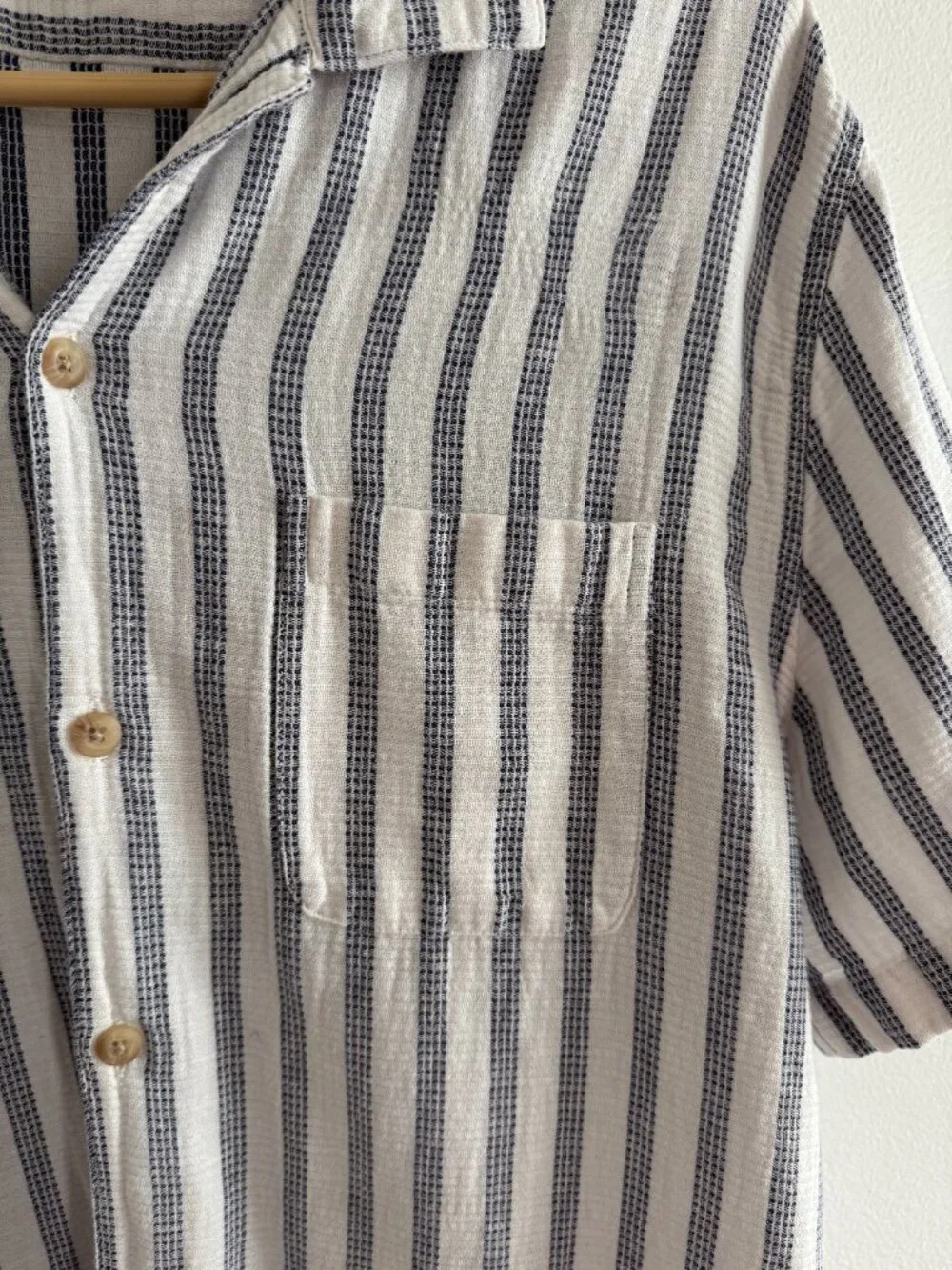 Men's J.Crew Stripe Button Down Tee Short L